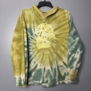 Yak & Yeti Tie Dye Women's M Hoodie Sweatshirt Mushroom Graphic Hippie Festival